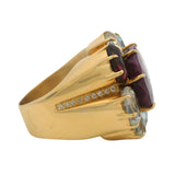 H. STERN & DVF Solid 18kt Yellow Gold Ruby, Tourmaline, Aquamarine, Quartz & Diamond Cocktail Ring Sz 11