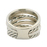 David Yurman Solid 925 Sterling and 14kt Gold Crossover Cable Ring Size 8
