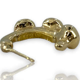 Solid 14k Yellow Gold Granulation Beaded 16mm Hoop Stud Earrings