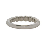 Solid 18kt White Gold and Graduated Diamond Half-Eternity Wedding Band Ring Size 3.5