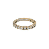 Solid 18kt Yellow Gold and Round Diamond 2.6mm Wide Eternity Band Ring Size 6