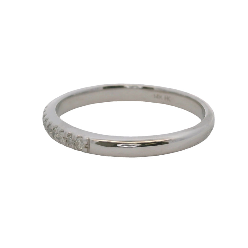 Harriet Kelsall 14kt White Gold and Diamond Half-Eternity Wedding Band Ring Size 6.75