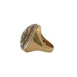 Roberto Coin Cocktail Collection 18kt Yellow Gold Rock Crystal 25mm Statement Ring Size 7