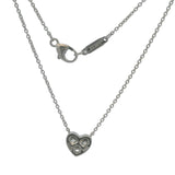 Tiffany & Co Solid 950 Platinum 3 Diamond 0.30ctw Sentimental Heart 16" Necklace