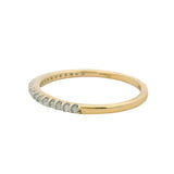 Dadwani Solid 14kt Yellow Gold and Diamond Half Eternity Band Ring Size 7