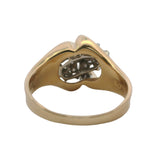 Vintage 1960-70s Stylecrest 14kt Yellow Gold and Diamond Structural Cluster Ring Size 8.75