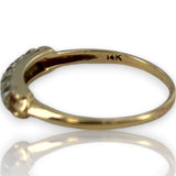 Vintage Granat Bros 1950s "First Lady" Collection 14kt Yellow Gold 5-Stone Diamond Wedding Accent Band Ring Size 8.5