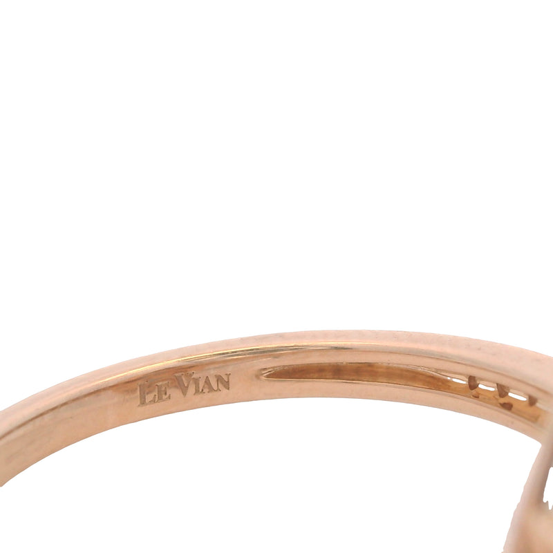 LeVian Solid 14kt Rose Gold Pear Cut Blue Topaz and Diamond Double Halo Ring Size 7