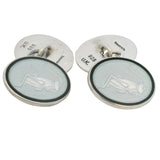 Tiffany & Co 925 Sterling Silver and Enamel Rare Blue Grasshopper Oval Cufflinks