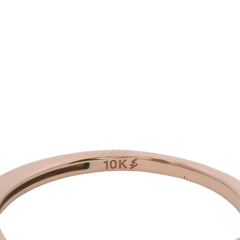Solid Rose Gold 10kt and Diamond Thin 1.5mm Stackable Band Ring Size 5.5