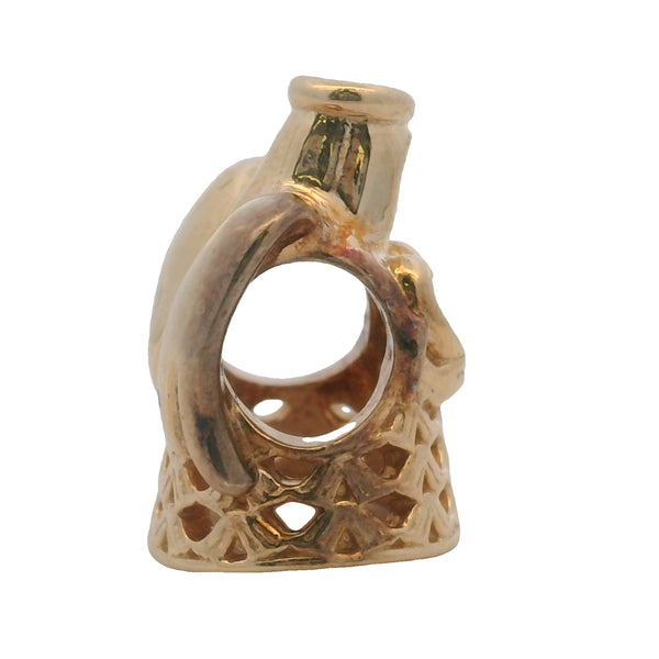 Charm de pulsera Pandora con espaciador calado de Ángel de la Gracia en oro amarillo macizo de 14 kt
