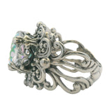 Sarda 925 Sterling Silver Mystic Topaz Spiral Openwork Statement Ring Size 9.5