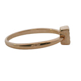 SNJ Geometric Stackable Square Diamond 14k 585 Rose Gold Band Ring Size 7