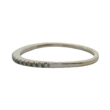 10kt White Gold and Diamond Line Stackable Wedding Band Ring Size 6.5