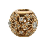 Pandora Solid 14kt Yellow Gold and CZ Inner Radiance Bead Slider Spacer Charm