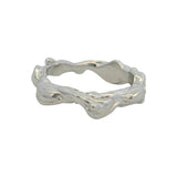 MONA Solid 925 Sterling Silver Abstract Waves Sculptural Band Ring Size 7