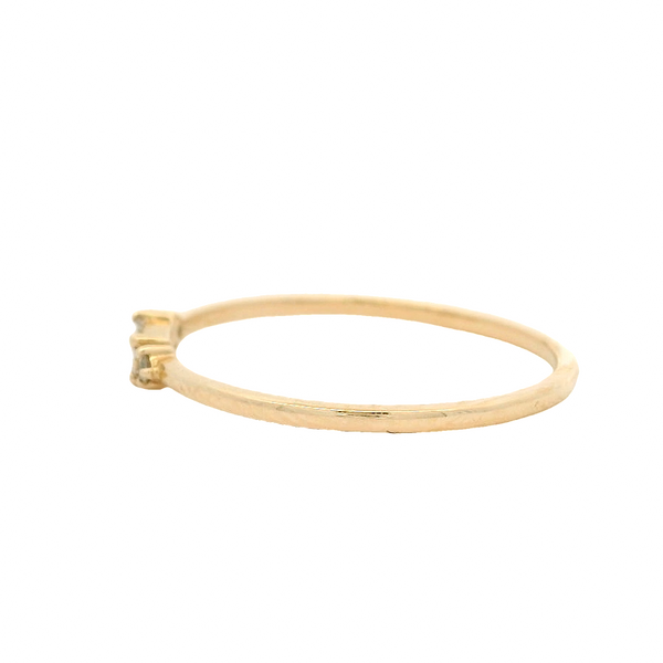 Solid 14kt Yellow Gold Fashion Ring with Baguette and Round Cut Cubic Zirconia CZ Size 10