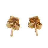 Solid 14kt Yellow Gold and Diamond Cluster Pyramid Stud Earrings