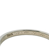 Antique 1930 Solid 18kt White Gold Thin 2mm Wedding Stackable Band Ring Size 6.5