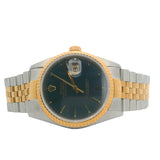 Rolex Datejust 16233 36mm Blue Sunburst Dial Jubilee 18K Yellow Steel 1996 Watch Papers
