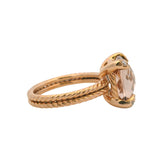 David Yurman Solid 18kt Rose Gold Chatelaine Ring Morganite and Diamonds Size 6