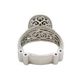 14kt White Gold 2.6ct Oval Garnet Solitaire Cocktail Swirl Ring With Diamond Halo Size 7