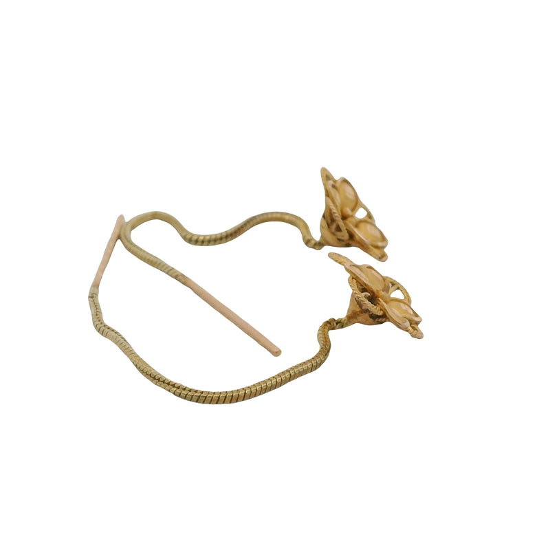 Solid 18kt Yellow Gold Floral Threader Flower 9.4mm Earrings