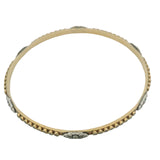 Armenta Solid 18kt Yellow Gold and Sterling 1.68ctw Diamond Scroll Bangle Bracelet 7.5"