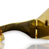 Vintage 1980s Tiffany & CO Solid 18kt Yellow Gold 21.8g Toggle-Back Cufflinks with Diamonds and Black Enamel