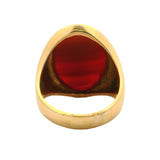 Vintage Mid-Century Solid 14kt Yellow Gold Large Carnelian Signet Ring Size 12