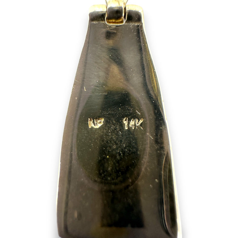 Pendientes colgantes de 3,4 cm de largo con ópalo de fuego intenso incrustado en oro amarillo macizo de 14 kt