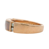 Kabana Solid 14kt Rose Gold Mother of Pearl and Diamond 5.8mm Band Ring Size 6.5