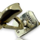 Vintage Solid 925 Sterling Silver Toggle-Back Gold Tone Screw Cufflinks Made in Mexico