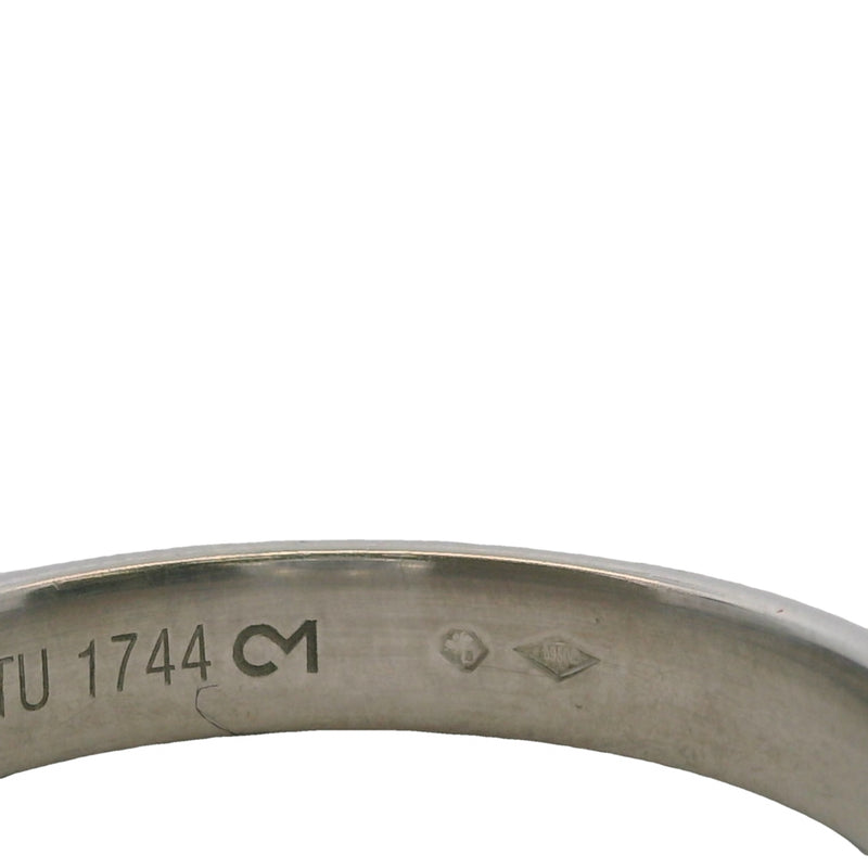 Anillo de bodas Cartier de 4 mm de platino macizo 1895 con textura punteada, talla 10,75