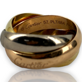 Cartier 18kt 750 Tri Color Vintage Trinity Rolling Band Ring Size 57