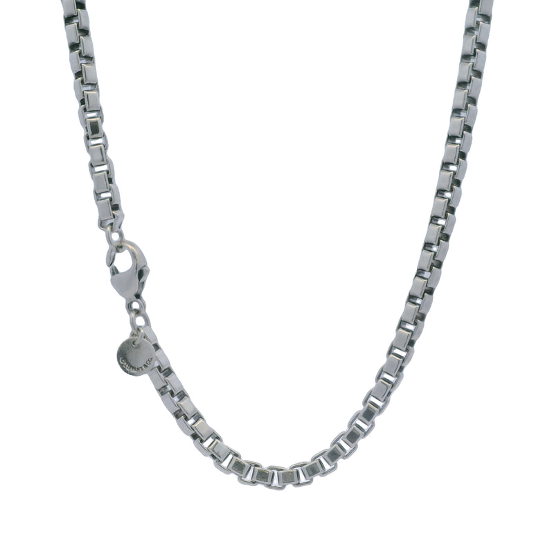 Tiffany & Co 925 Sterling Silver Venetian Link 20" Box Chain 4mm Necklace