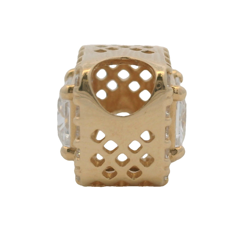 Charm Pandora ALE con circonita cúbica y resplandor geométrico en oro amarillo de 14 quilates 585
