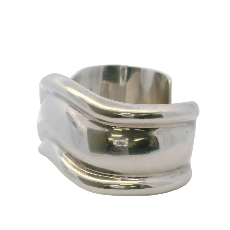 Vintage Los Ballesteros Mexican 925 Sterling Silver Wavy 3 Layer Cuff Bracelet