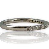 EMA Solid 18kt White Gold and Diamond Half Eternity Wedding Band Stackable Accent Ring
