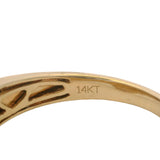 Le Vian Solid 14kt Yellow Gold and Brown and White Diamond Belt Buckle Ring Size 7