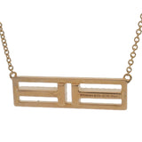 Tiffany & Co Solid 18kt Rose Gold T Two Open Horizontal Bar Diamond 18" Necklace Made in Italy