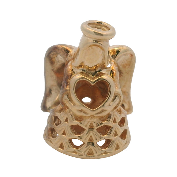 Charm de pulsera Pandora con espaciador calado de Ángel de la Gracia en oro amarillo macizo de 14 kt