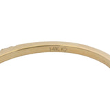 Solid 14kt Yellow Gold and Diamond Thin Dainty Half-Eternity Band Ring Size 10.5