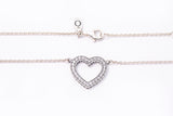Pandora ALE Loving Sparkling Open Heart Charm 925 Sterling Silver Pendant