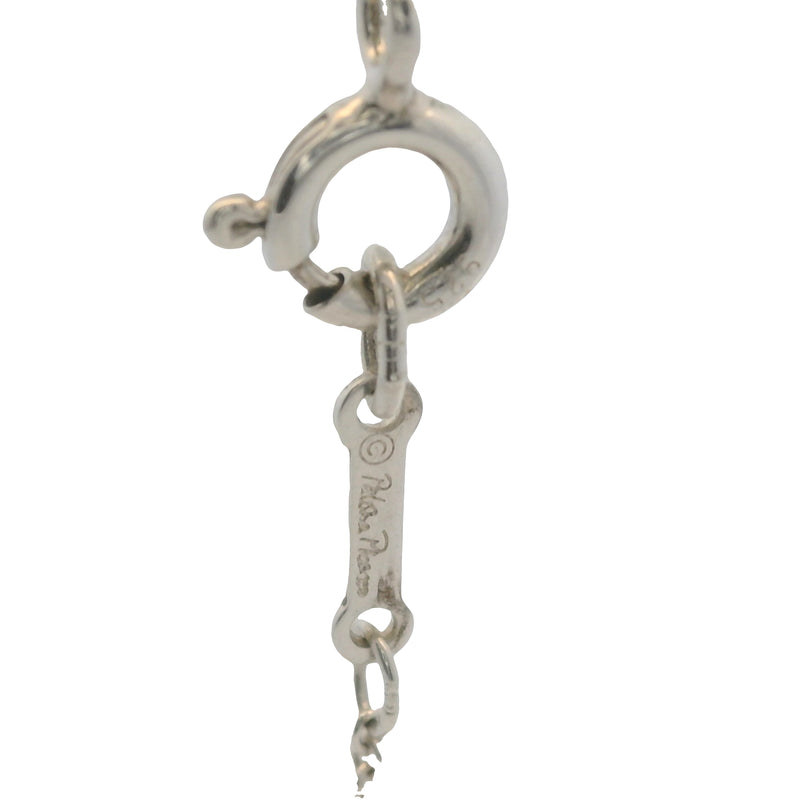 Retired Tiffany & Co Paloma Picasso 925 Crown of Hearts Pink Sapphire Flower Pendant Necklace 16"