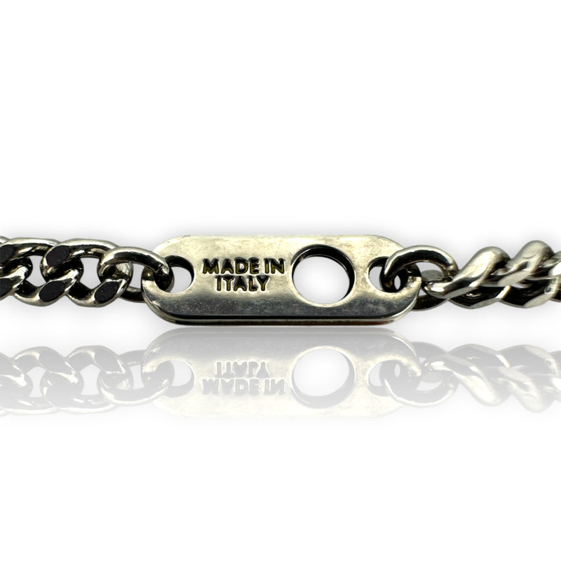 Louis Vuitton Silver Color LV Icons Necklace with Keepall Bag Pendant Monogram Pattern Engraving LV Motif Chain