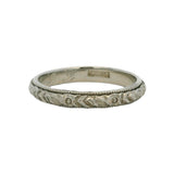 Antique 1929 18kt White Gold Intricate Floral Milgrain Wedding Band Size 6.25