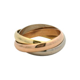Cartier Solid 18kt Tri-Tone Gold Classic Model Trinity Rolling Ring Size 57 8