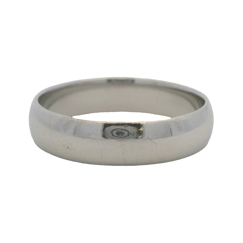 Anillo de bodas Blue Nile para hombre en platino macizo 900 de 5 mm con forma de D, talla 9