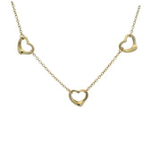 Tiffany & Co Elsa Peretti 18kt Yellow Gold Open Hearts 5 Heart 7.5" Bracelet